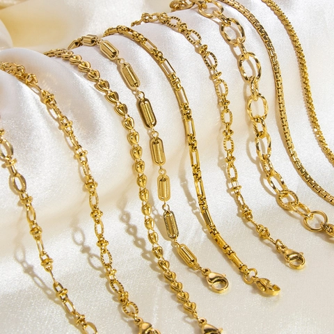Bracciale In Acciaio Inossidabile Placcato Oro Impermeabile Ipoallergenico Catena A Maglia Cuore Gioielli Per Donne Uomini