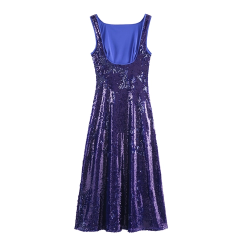 Abito Da Sera Con Paillettes Da Donna Senza Maniche Vestibilità Aderente Sexy Schiena Scoperta Vita Alta Elegante Formale Banchetto Festa Lungo