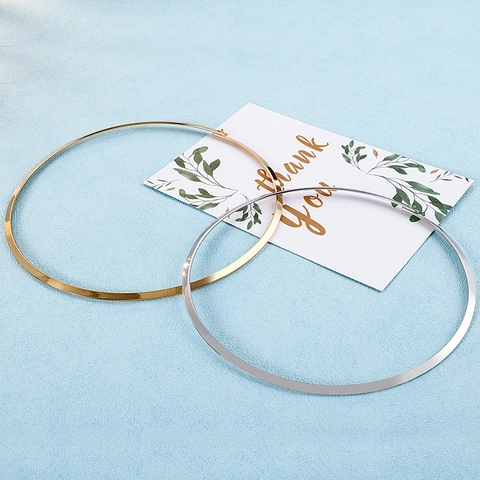 Collar de Gargantilla Redonda de Acero Inoxidable Minimalista para Mujer Oro Plata Metal Pulido Collar Torque Joyería de Moda
