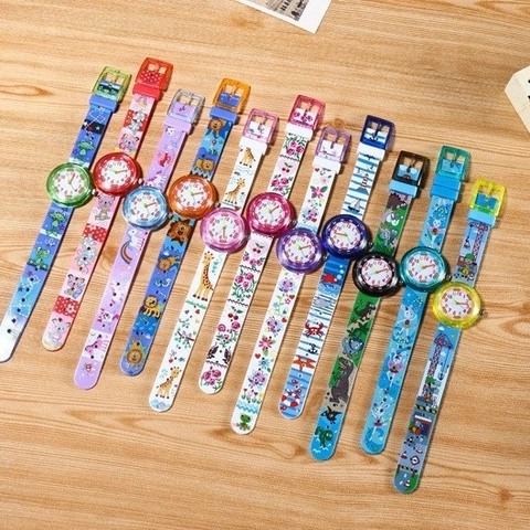 Children Analog Quartz Watch Cartoon Pattern Luminous Silicone Strap Student Educational Time Teacher For Boys Girls