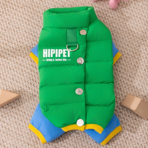 Winter Warm Dog Down Jacket Waterproof Windproof Four-Legged Pet Coat For Small Dogs Teddy Bichon Pomeranian Polyester Padded Apparel