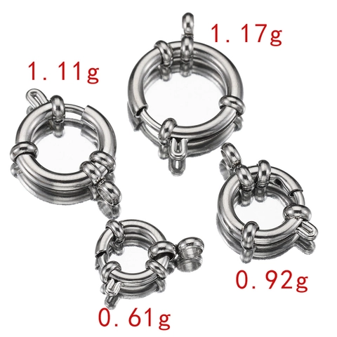 Round Stainless Steel Sailor Clasp Spring Ring Clasp Connector For DIY Necklace Bracelet Jewelry Making