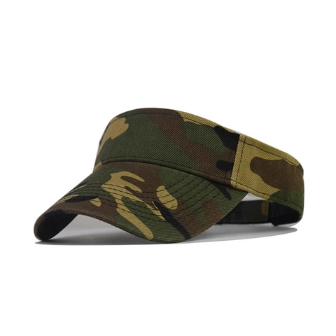 Visera Camuflaje Sombrero Sol Algodón Ajustable Parte Superior Vacía Deportes Aire Libre Playa Diadema Para Mujeres