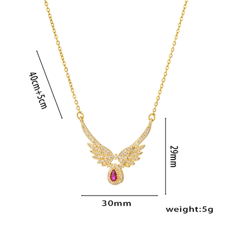Engel Flügel Anhänger Halskette Titanstahl Mit Tropfenform Rhinestone Einlage Leichter Luxus Schlüsselbein Kette Für Damen