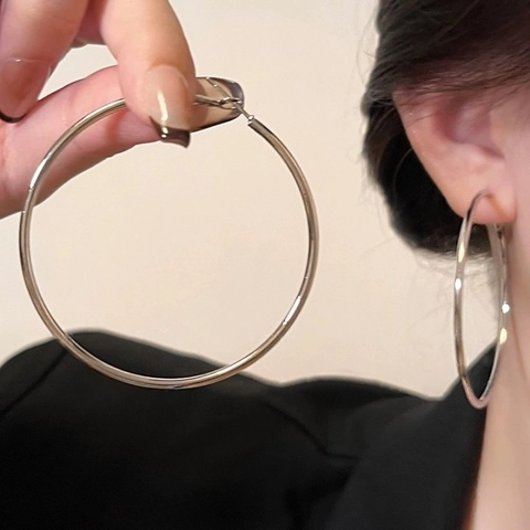 Minimalistische Metall Creolen Für Damen Mit Silberohrstecker Geometrische Strass Chic Schmuck Accessoires