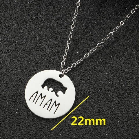Collana Con Ciondolo Mama Minimalista Acciaio Inossidabile Disco Orso Cavo Gioielli Di Moda Regalo Per Donne Madri