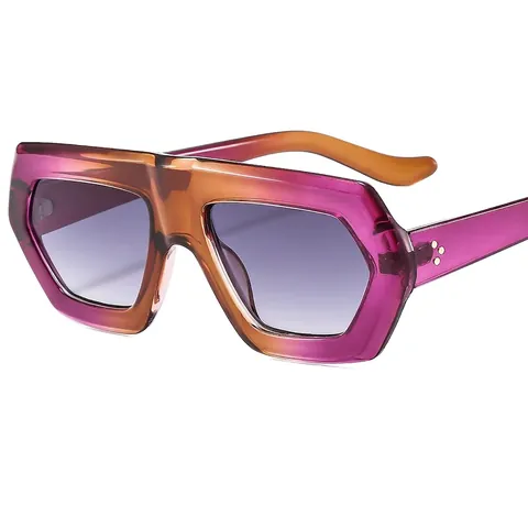 Oversized Geometric Sunglasses Vintage Irregular Polycarbonate Frame UV Protection Street Fashion Eyewear Women Men