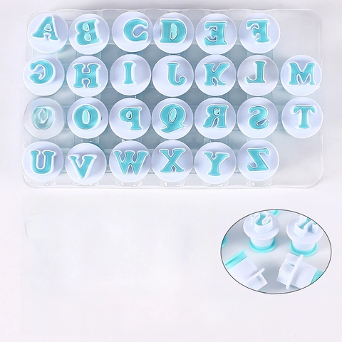 Alphabet Zahlen Ausstechformen Kunststoff Federkolben Fondant Kuchen Dekoration Stempel Backwerkzeuge DIY Form