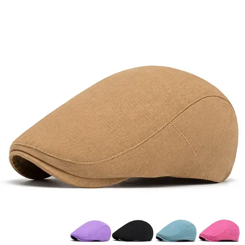 Gorra Ivy De Algodón Color Sólido Ajustable Transpirable Boina Plana Para Hombres Mujeres Informal Exterior