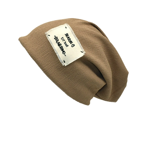 Bonnet Beanie En Tricot Côtelé Rétro Mélange Coton Polyester Patch En Tissu Imprimé Lettres Bonnet Crâne Chaud Doux Femme