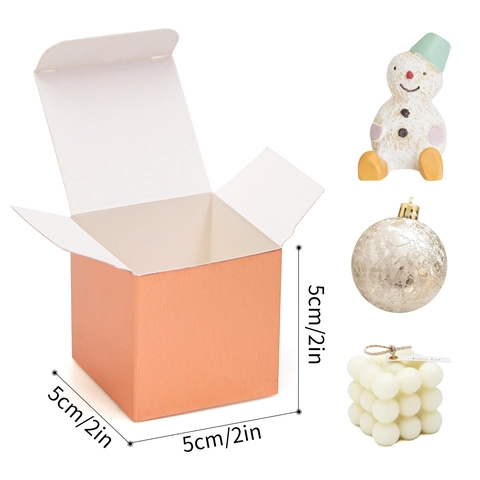 Small Gift Boxes Square Cube Candy Packaging Cardboard Holographic Laser Metallic Gloss For Wedding Party Favors Small Business Gifts