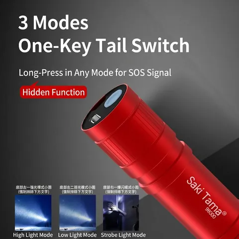 Torcia LED USB Ricaricabile Lega Di Alluminio Zoomabile Alta Potenza Impermeabile Torcia Per Campeggio Escursionismo Emergenza