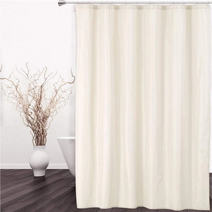 Cortina De Ducha Impermeable De Poliéster Color Sólido Ojales Metálicos Ganchos Resistente Al Moho Lavable Decoración Baño