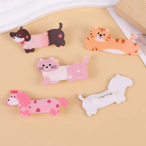 Broche De Acrílico De Animales De Dibujos Animados Lindo Perro Salchicha Gato Tigre Insignia Pin Para Decoración De Mochila