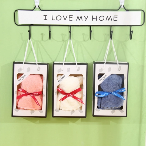 Creative Bear Shape Soft Coral Fleece Towel With Ribbon Bow Absorbent Washcloth For Wedding Party Favors Souvenir Gift