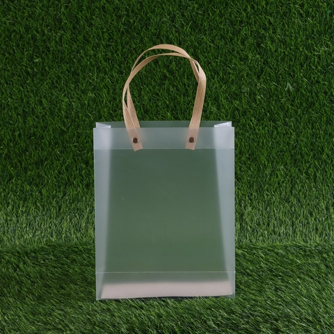 Frosted Translucent Tote Bag PVC PP Waterproof Portable Metal Rivets Reinforced Handles Wedding Party Favor Gift Packaging
