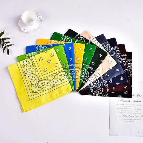 Paisley Bandana Square Scarf Cotton Headwrap Hip Hop Headband For Cycling Outdoor Sports Men Women Accessories Trendy