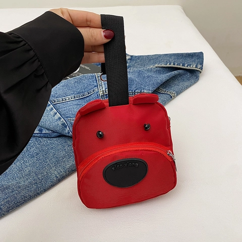 Simpatico Mini Borsa A Mano Orso Cartone Animato Nylon Portamonete Piccola Borsa Con Manico Kawaii Forma Animale Donne Ragazze
