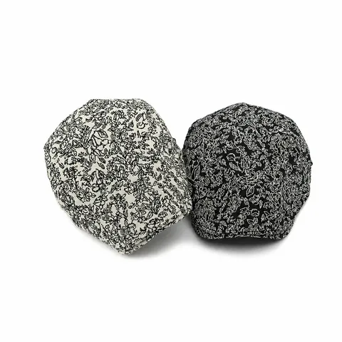 Retro Floral Jacquard Flat Cap Polyester Adjustable Metal Buckle British Style Ivy Hat Unisex