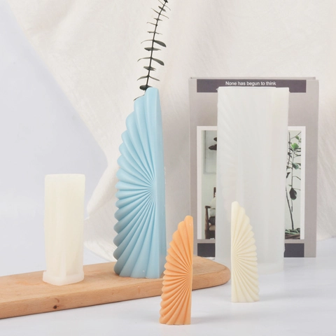 Stierhoorn Siliconen Kaarsvorm Diy Aromatherapie Geurkaars Handgemaakte Zeep Gips Kunst Geometrische Waaiervormige Flexibele Vorm