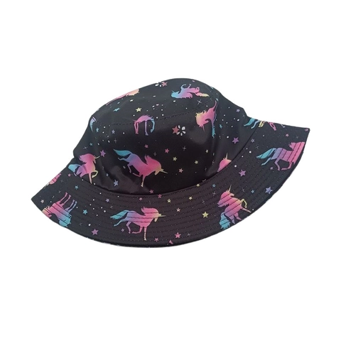 Einhorn Stern Muster Fischerhut Polyester Sonnenschutz Lässig Flach Gradient Druck Breitkrempig Für Damen