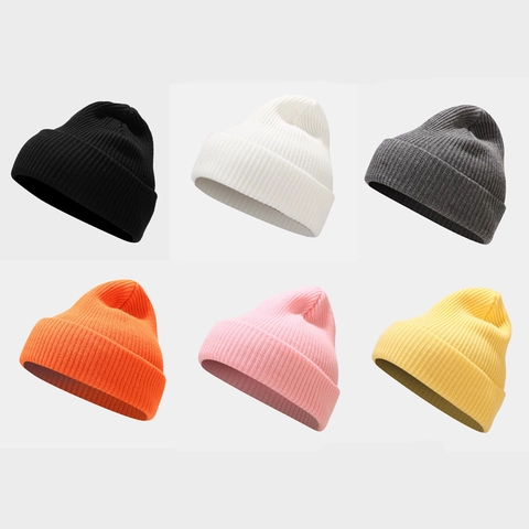 Gorro De Punto Acanalado Unisex Suave Cálido Color Sólido Gorro De Invierno Para Exterior Casual Estilo Minimalista