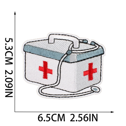 Medical Nursing Embroidered Patches Cartoon Ambulance Nurse Hat Heart Organ Fabric Applique DIY Clothing Decoration