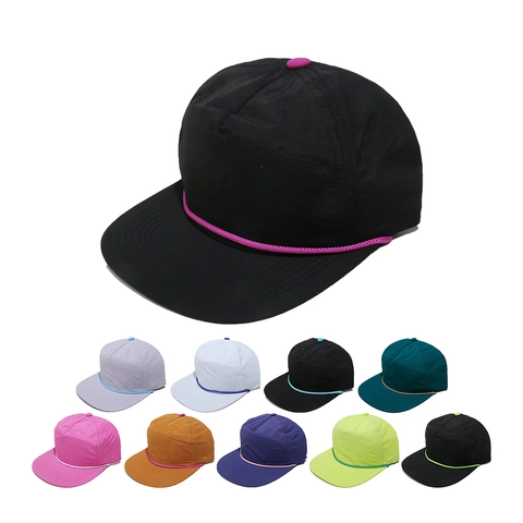 Cappello Da Baseball 5 Pannelli Asciugatura Rapida Tesa Piatta Poliestere Outdoor Estate Hip Hop Streetwear Corda