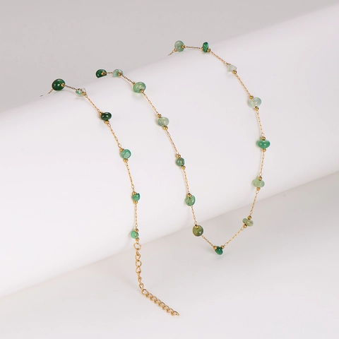 Collana E Bracciale In Cristallo Verde Vintage Acciaio Inossidabile 304 Placcato Oro Per Donna Gioielli Eleganti