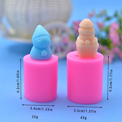 Sneeuwpop Gnome Siliconen Cake Vorm Gelaagde Fruitvorm 3D Reliëf DIY Bakken Decoratie Gereedschap Flexibel Roze Hittebestendig