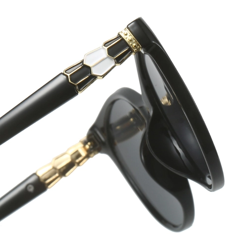 Mode Damen Sonnenbrille Übergroß Katzenauge PC Rahmen AC Verlaufsgläser UV400 Schutz Metallscharnier Vintage Trendige Brille