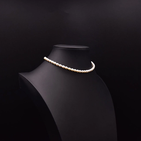 Natürliche Süßwasserperle Halskette Für Damen 18K Vergoldet Kupfer Barock Reispere Choker Elegante Schmuck Geschenk