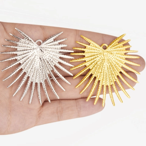 Ciondolo Cuore A Spine Radianti In Acciaio Inossidabile Accessorio Per Creazione Gioielli Fascino Trama Martellata Per DIY