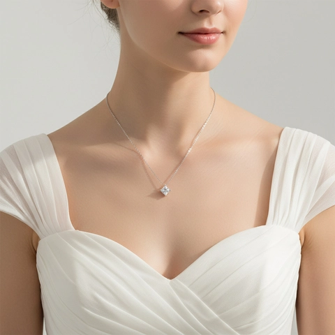S925 Sterling Silver Moissanite Marquise Pendant Necklace For Women Minimalist Fashion Marquise Cut Necklace Jewelry Gift