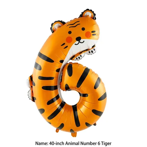 Animal Shape Number Balloon Aluminum Foil Cartoon Standing Cow Print For Kids Birthday Party Decoration