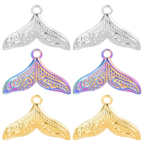 Walfischflosse Anhänger Halskette Edelstahl Geprägte Meerjungfrauenschwanz Schlüsselbein Kette Schmuck Für Frauen