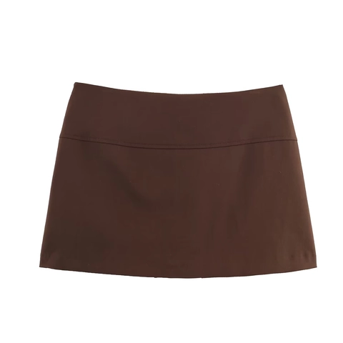 Women Sexy High Waist Mini Skorts Solid Color Polyester Streetwear Slim Fit Skirt Pants With Side Zipper Pocket