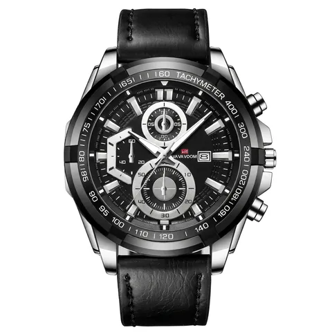 VA VA VOOM Orologio al Quarzo da Uomo Sport Racing Cronografo Luminescente Impermeabile Orologio da Polso Cinturino in Microfibra Moda Business Casual
