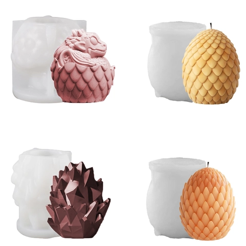 Molde De Silicona De Huevo De Dragón Diseño Escamas Míticas Para Hacer Velas Aromáticas Resina Yeso Decoración Pascua DIY