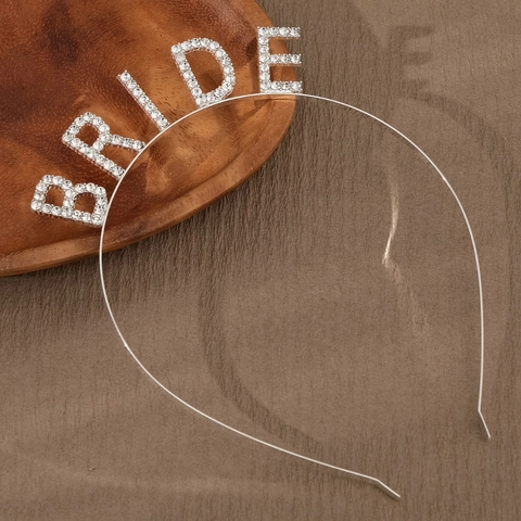 Cerchietto con Lettere Bride Team Bride in Strass Lega Tiara Matrimonio Addio al Nubilato Accessori per Capelli Donna Gioielli