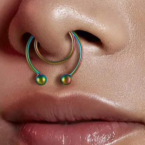 Falso Aro De Nariz Acero Inoxidable Sin Perforación U Forma Septum Cuff Herradura Hoop Clip On Joyas Para Mujeres Hombres