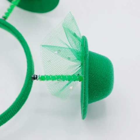 Cerchietto Giorno Di San Patrizio Trifoglio Cappello Da Leprechaun Verde Glitterato Accessori Per Feste Irlandesi Per Uomo E Donna