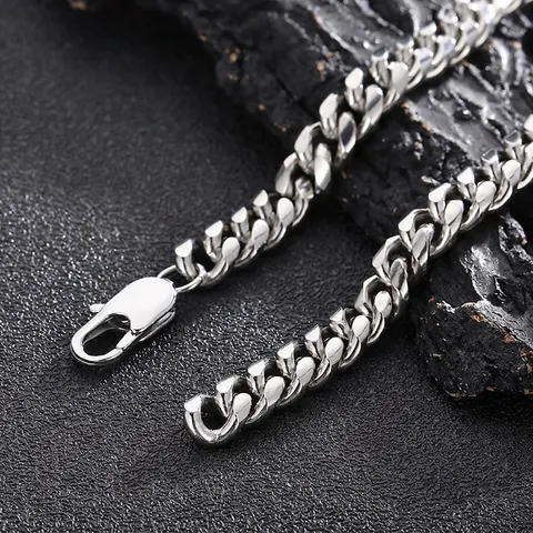 Cuban Link Kette Halskette Edelstahl Einfache Mode Hip Hop Punk Stil Schmuck Für Herren Und Damen