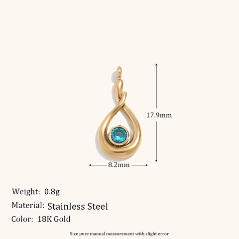 Collana Pendente Lacrima D'angelo Goccia D'acqua Acciaio Inossidabile Placcato Oro 18K Zircone Gioielli Minimalisti
