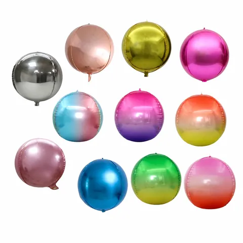 Ballons En Aluminium 4D Sphère Ronds Effet Miroir Métallique Pour Décoration De Fête Anniversaire Mariage Noël