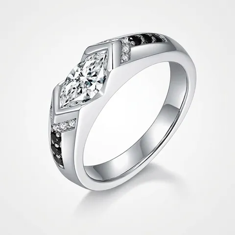 925 Sterlingsilber Moissanit Ring Für Damen Herren Marquise-Schliff 1 Karat Moissanit Verlobung Hochzeit Band Ring Schmuck Geschenk