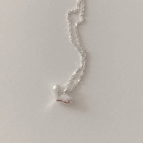 Collar Con Colgante De Corazón De Plata De Ley 925 Minimalista Estilo Coreano Cadena De Clavícula Elegante