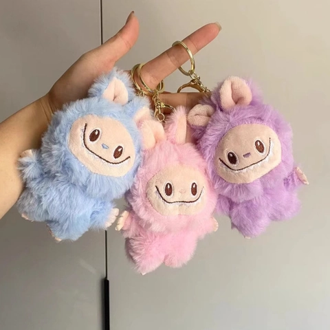 Cute Plush Monster Animal Keychain Pendant Soft Stuffed Bag Charm For Couples And Students Cartoon Decorative Hanging Toy