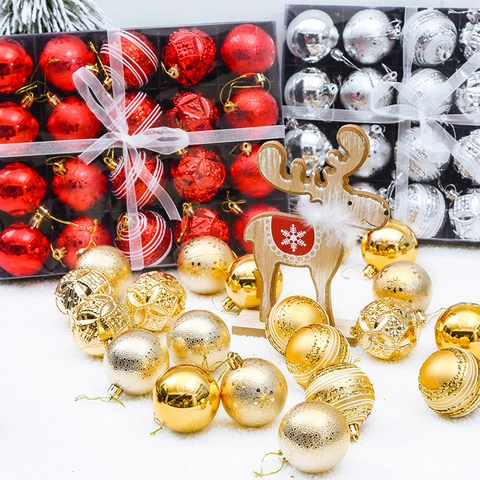 Christmas Ball Ornaments Plastic Shatterproof Baubles For Holiday Tree Decoration Glitter Matte Shiny Painted Assorted Colors
