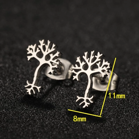 Life Tree Ear Studs Stainless Steel Minimalist Lucky Branch Jewelry For Women Fashion Everyday Elegant
